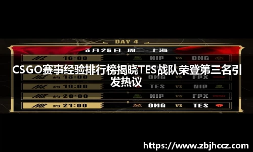 CSGO赛事经验排行榜揭晓TES战队荣登第三名引发热议